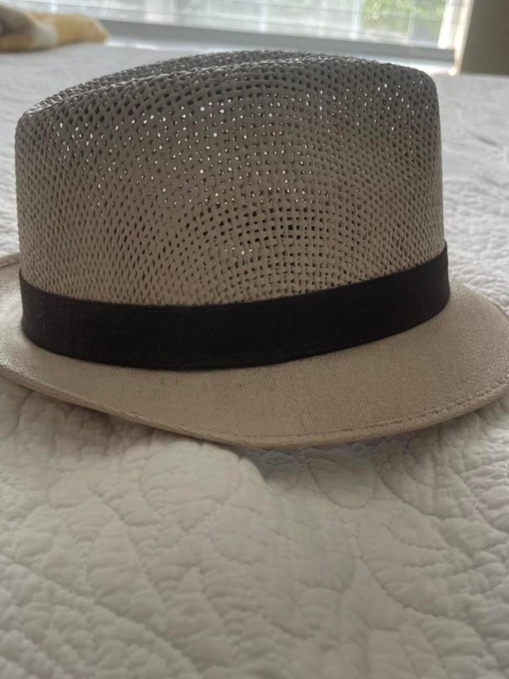 Kids Som-Her Cream Panama Hat with Black Band - Beige / Kids